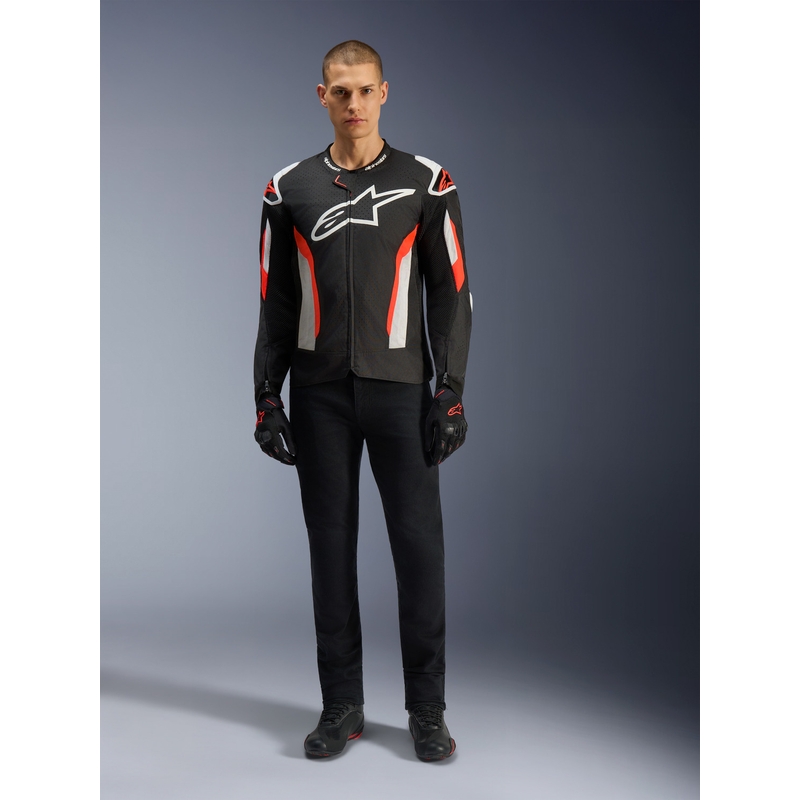 Alpinestars T-GP AIR motocikla jaka melna-fluorescējoši sarkana