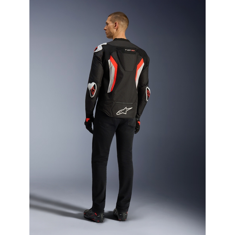 Alpinestars T-GP AIR motocikla jaka melna-fluorescējoši sarkana