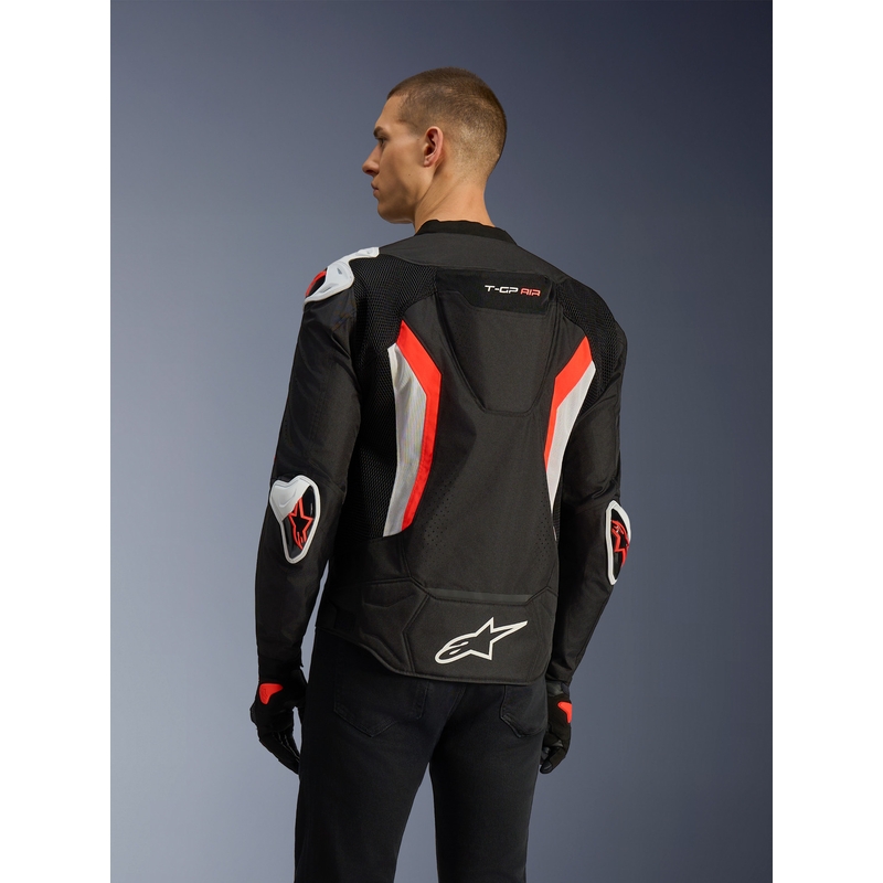 Alpinestars T-GP AIR motocikla jaka melna-fluorescējoši sarkana