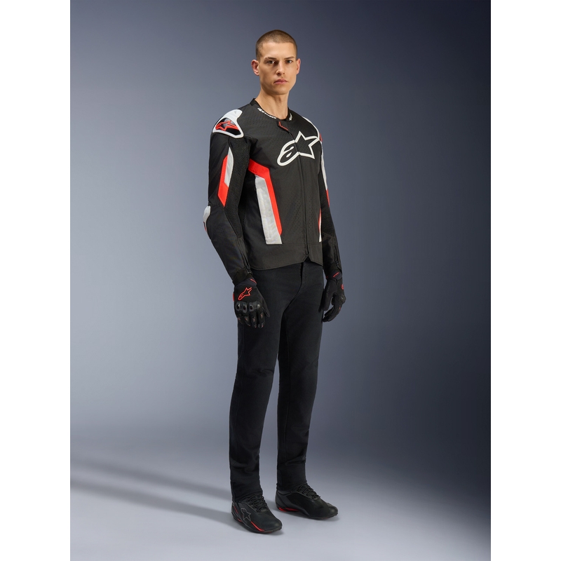 Alpinestars T-GP AIR motocikla jaka melna-fluorescējoši sarkana