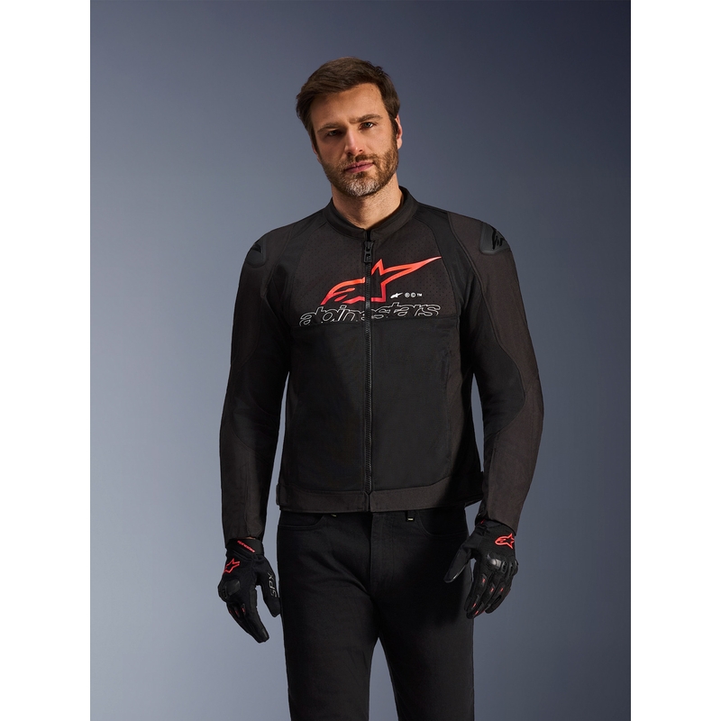 Alpinestars SMX Air motocikla jaka melna-sarkan-balta