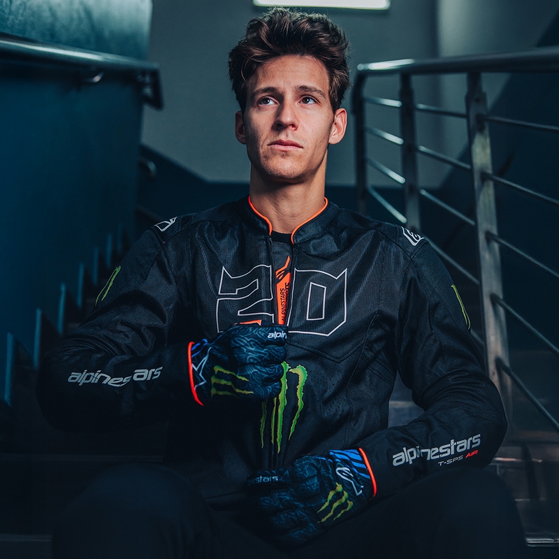 Alpinestars T-SPS Air V2 Monster FQ20 motocikla jaka, melni balta, kolekcija