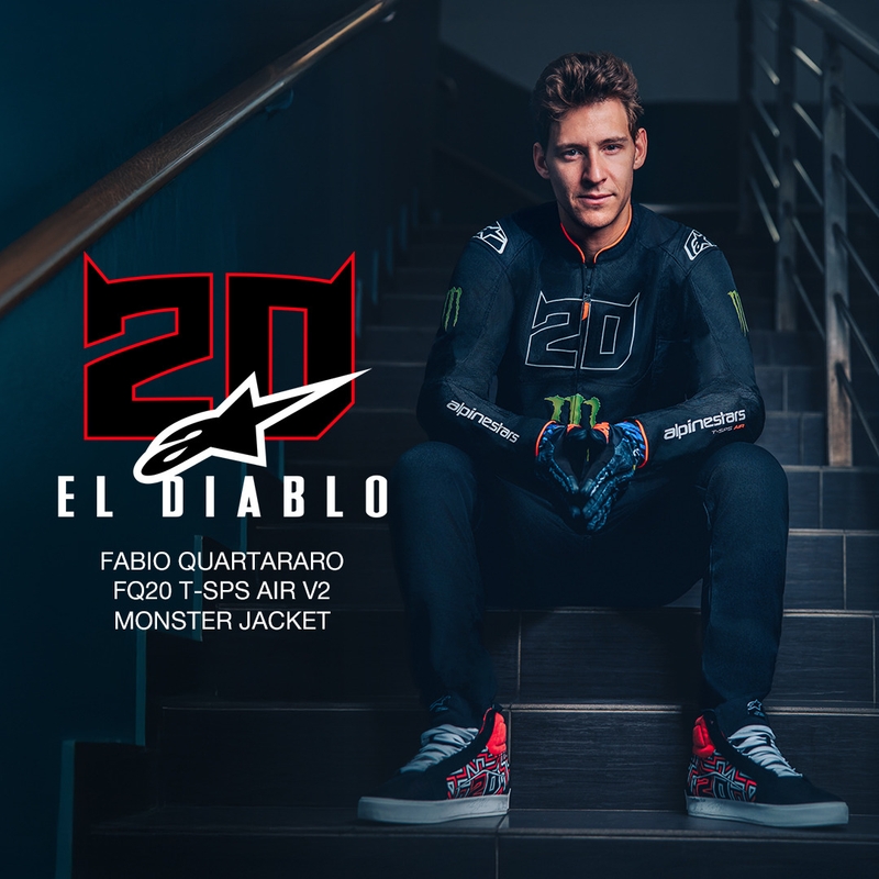 Alpinestars T-SPS Air V2 Monster FQ20 motocikla jaka, melni balta, kolekcija