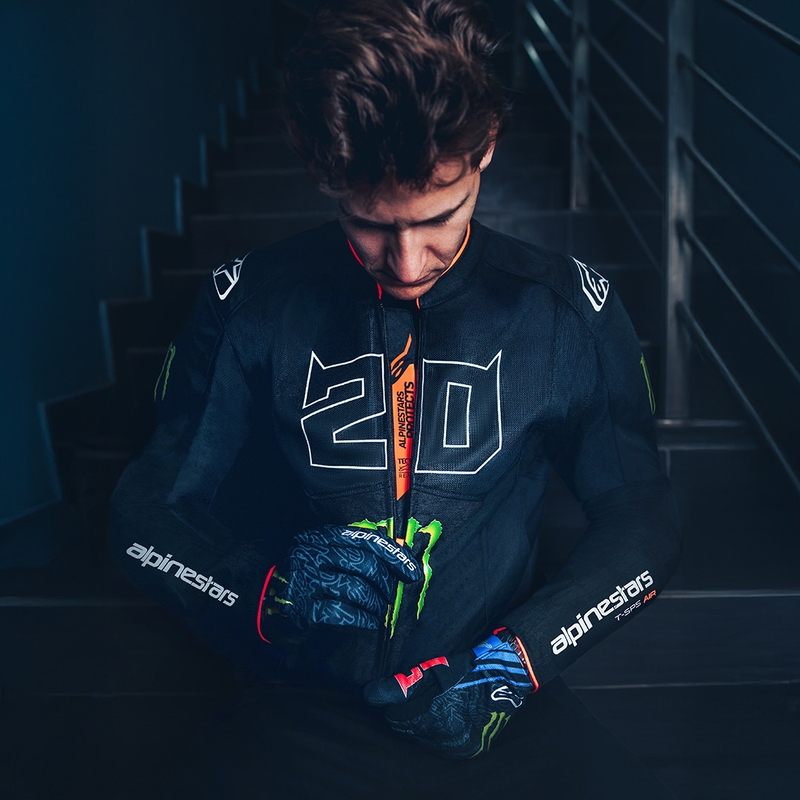 Alpinestars T-SPS Air V2 Monster FQ20 motocikla jaka, melni balta, kolekcija