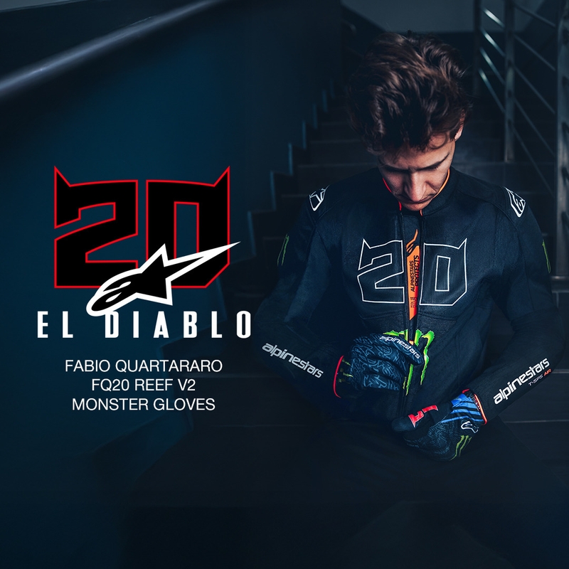 Alpinestars T-SPS Air V2 Monster FQ20 motocikla jaka, melni balta, kolekcija