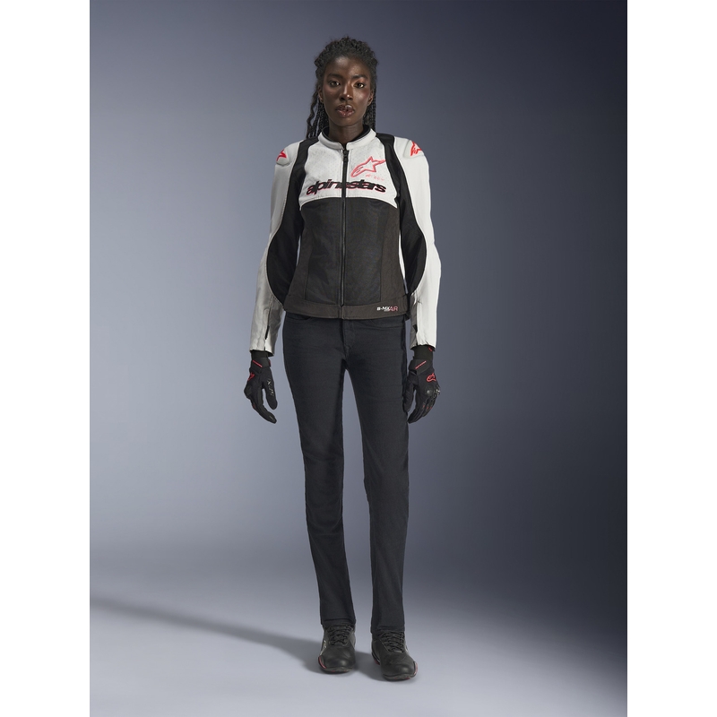 Alpinestars Stella SMX Air sieviešu motocikla jaka gaiši pelēka-melna-rozā