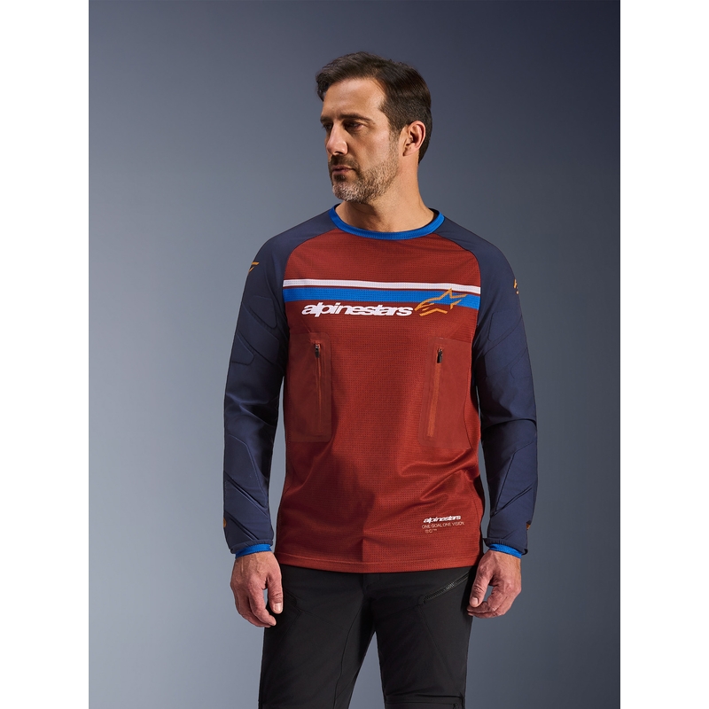 Alpinestars Maxdura Dual oranži-tumši zils motokrosa krekls