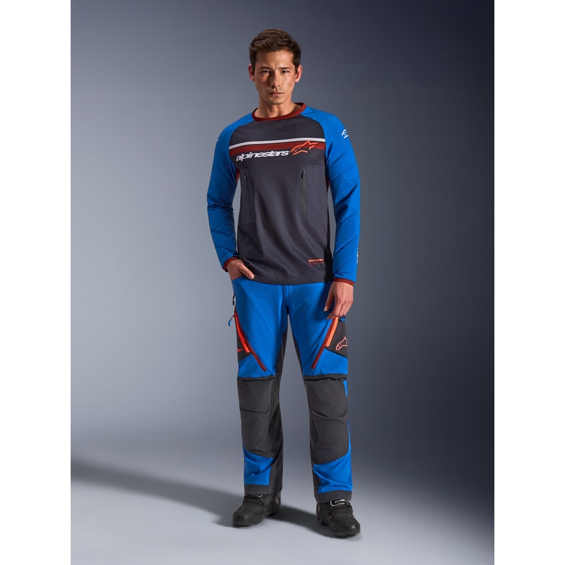 Alpinestars Maxdura Dual motokrosa krekls tumši pelēks-zils-oranžs