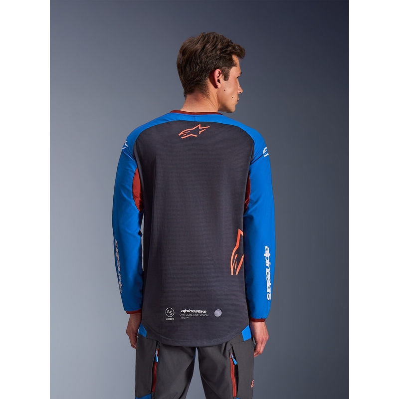 Alpinestars Maxdura Dual motokrosa krekls tumši pelēks-zils-oranžs