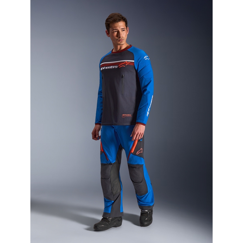 Alpinestars Maxdura Dual motokrosa krekls tumši pelēks-zils-oranžs