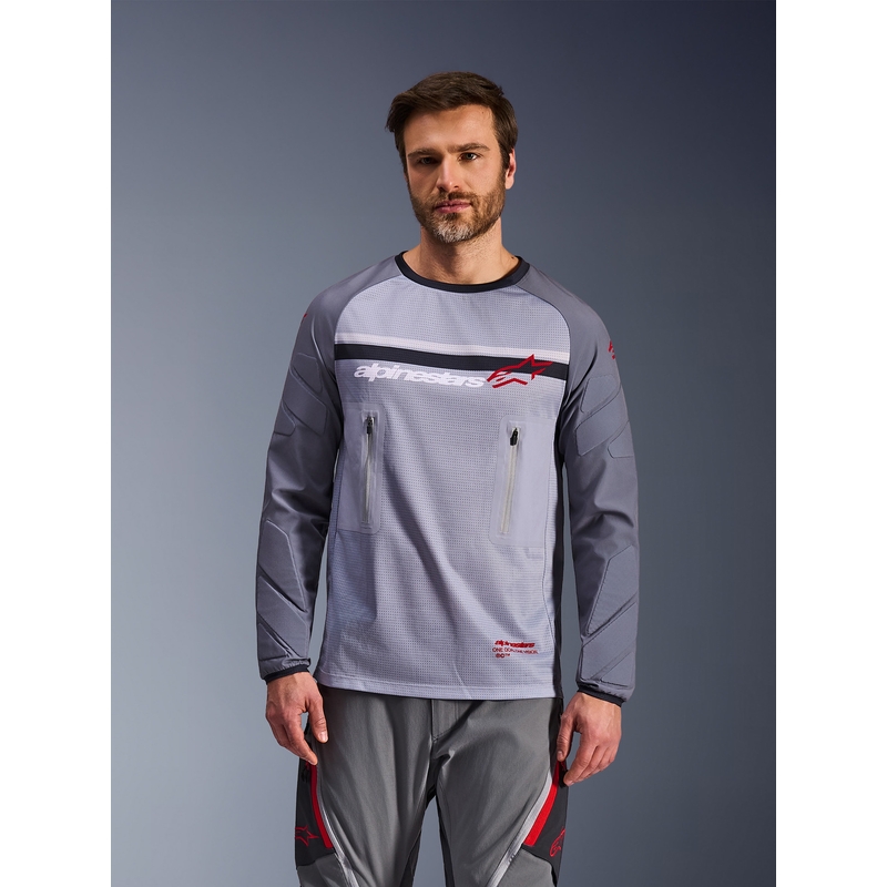 Alpinestars Maxdura Dual motokrosa krekls gaiši pelēks-tumši pelēks-oranžs
