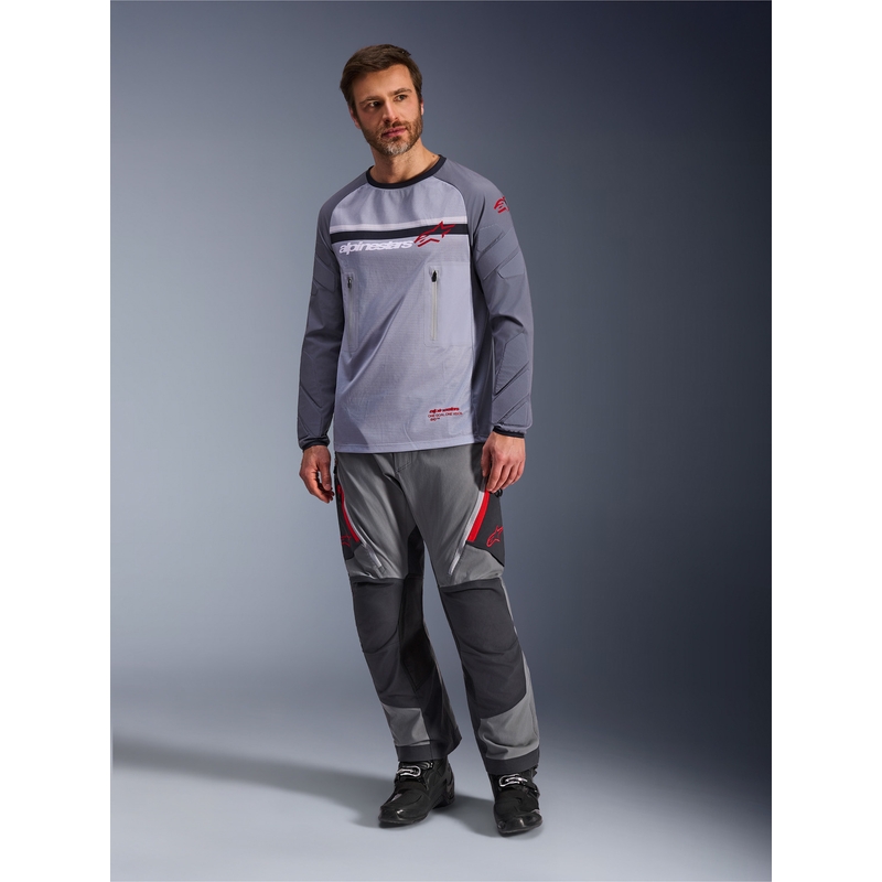 Alpinestars Maxdura Dual motokrosa krekls gaiši pelēks-tumši pelēks-oranžs