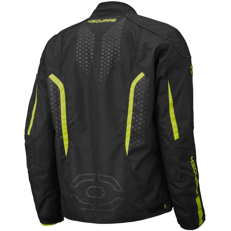 Motocikla jaka 4SQUARE Sportster Dart melna-fluorēta dzeltena