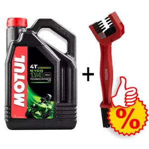 Komplekts 5100 Ester 10W-40 4 l + Motul ķēdes tīrīšanas birste