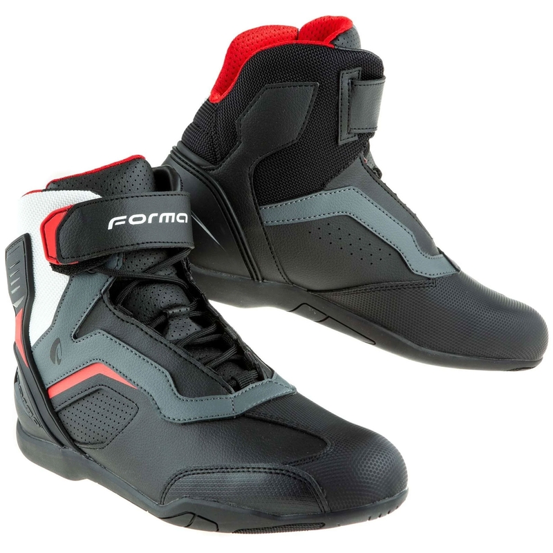 Forma Stinger EVO Flow melni-sarkani-balti-pelēki motocikla zābaki