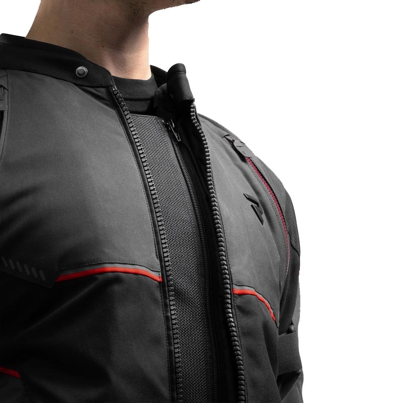 Rebelhorn Swift motocikla jaka melna-tumši pelēka-sarkana