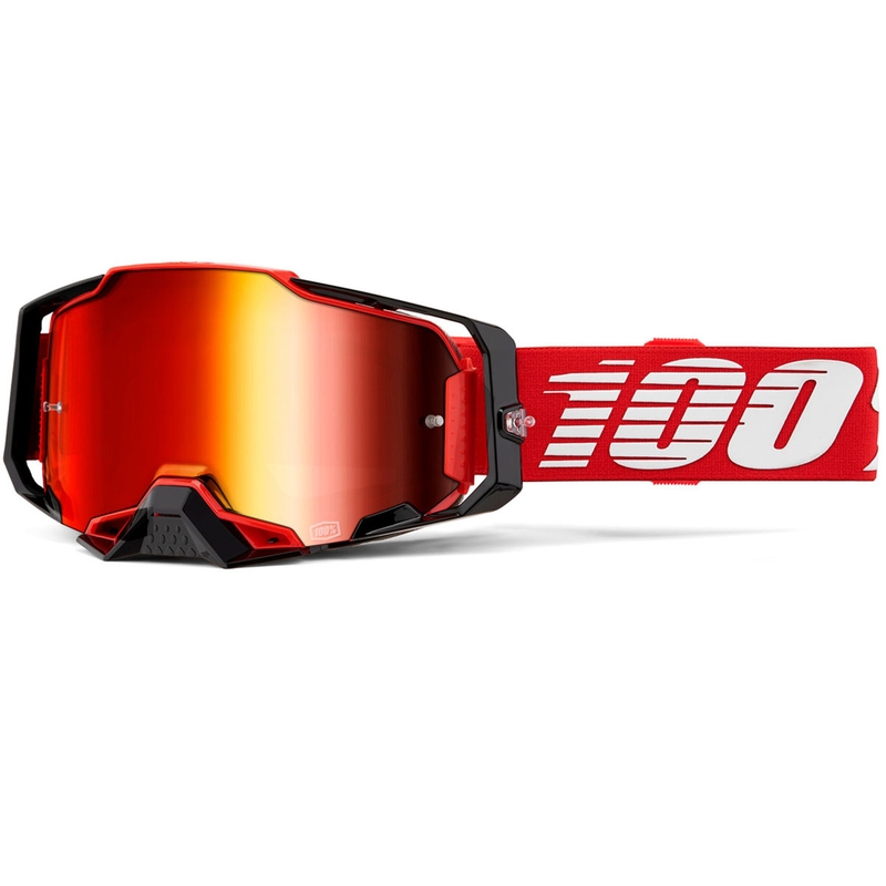 Motokrosa brilles 100% Armega Red ar sarkanu pleksiglasu