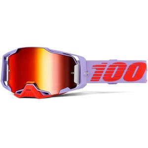 100% Armega Fausto motokrosa brilles ar sarkanu pleksiglasu