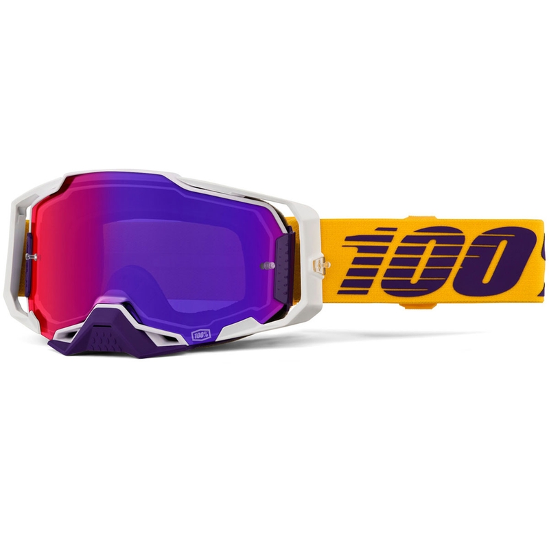 Motokrosa brilles 100% Armega Difenbak ar violetu pleksiglasu