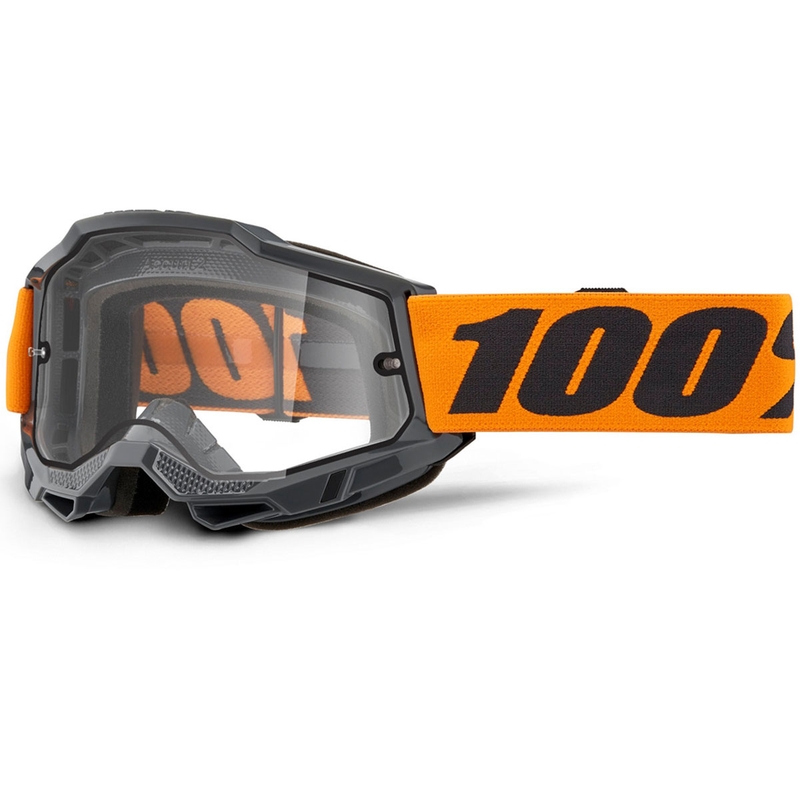 Motokrosa brilles 100% ACCURI 2 Enduro oranžas ar dubultu caurspīdīgu pleksiglasu