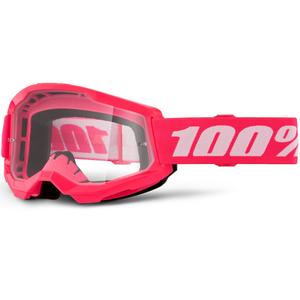 Motokrosa brilles 100% STRATA 2 NEW rozā ar caurspīdīgu pleksiglasu