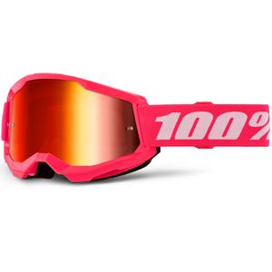 Motokrosa brilles 100% STRATA 2 NEW rozā ar sarkanu pleksiglasu