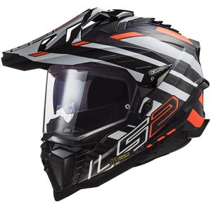 Enduro ķivere LS2 MX701 Explorer C Edge 06 melns-pelēks-fluo oranžs
