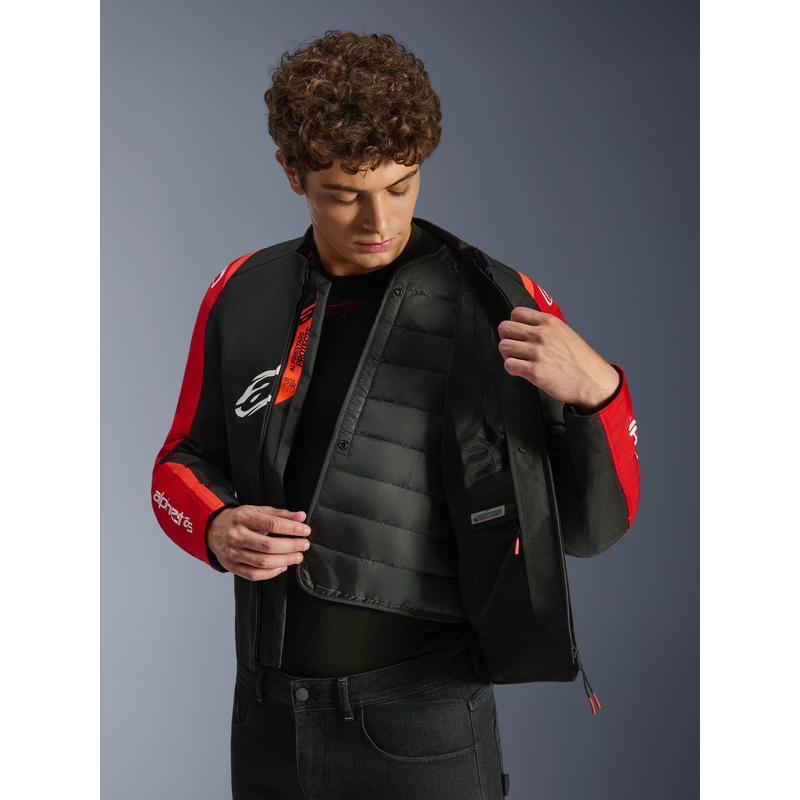 Alpinestars T-SPS 2 ūdensnecaurlaidīga motocikla jaka sarkana-melna-balta