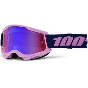 Motokrosa brilles 100% STRATA 2 NEW violetas ar sarkanzilu pleksiglasu