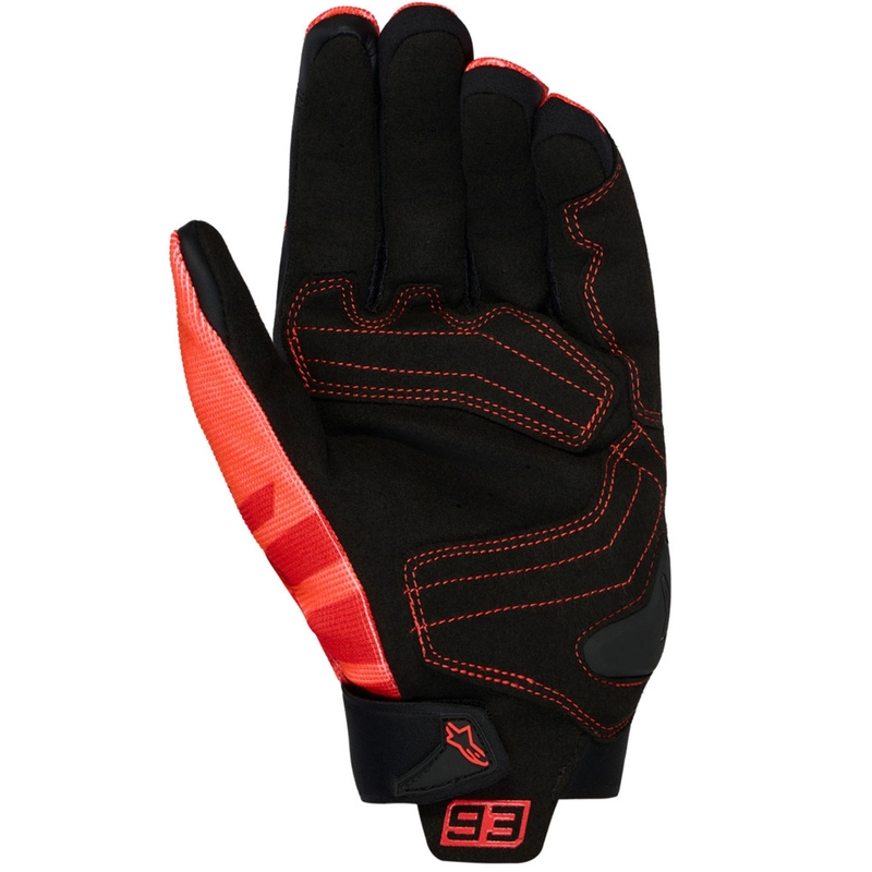 Alpinestars SP X 1 MM93 motocikla cimdu kolekcija, fluorescējoši sarkani-sarkani-melni