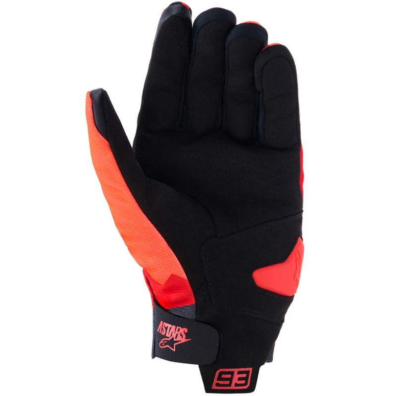 Alpinestars Reef V2 MM93 motocikla cimdi, fluo kolekcija, sarkani-sarkani-melni