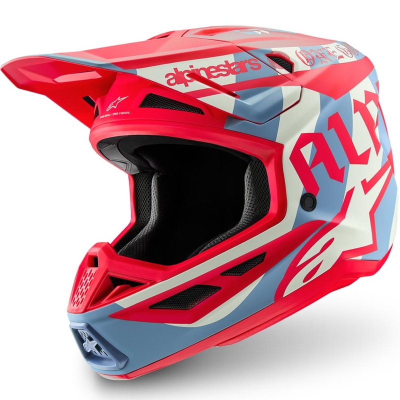 Alpinestars Supertech S-M7 ierobežotā izdevuma Beast Coast motokrosa ķivere pelēka-melna-oranža