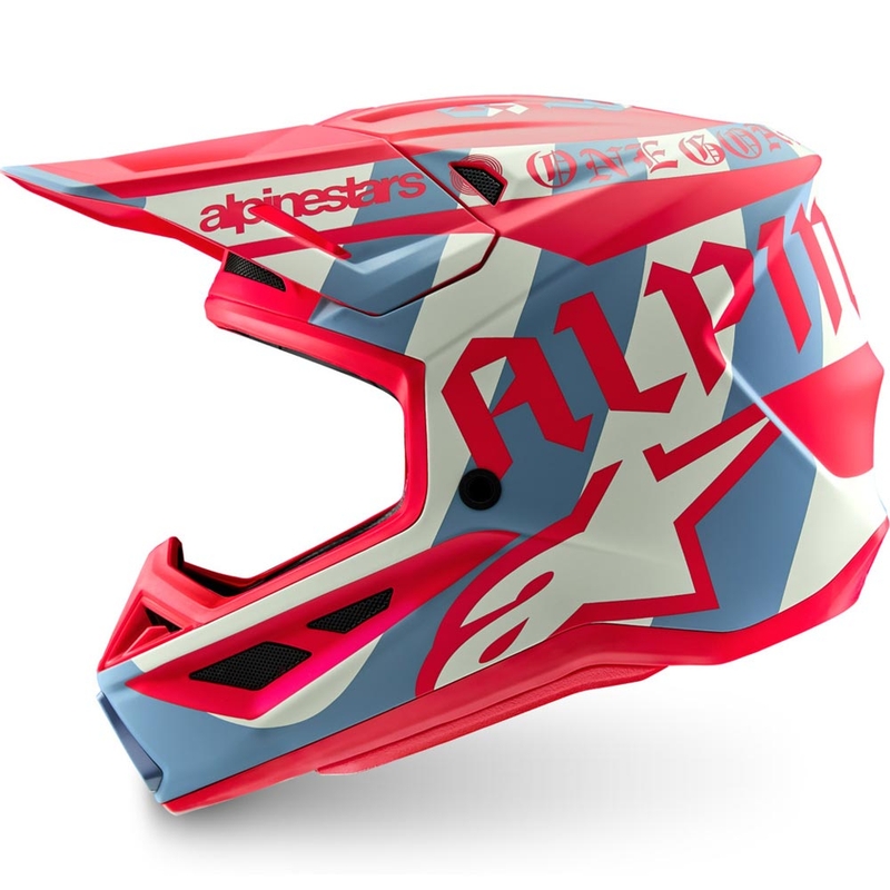 Alpinestars Supertech S-M7 ierobežotā izdevuma Beast Coast motokrosa ķivere pelēka-melna-oranža