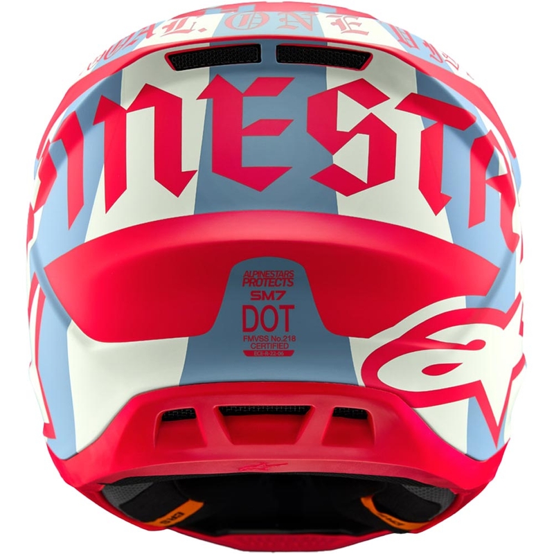 Alpinestars Supertech S-M7 ierobežotā izdevuma Beast Coast motokrosa ķivere pelēka-melna-oranža