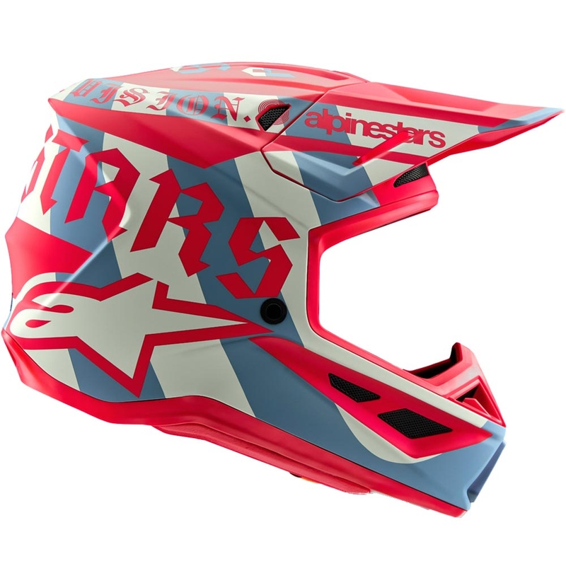 Alpinestars Supertech S-M7 ierobežotā izdevuma Beast Coast motokrosa ķivere pelēka-melna-oranža