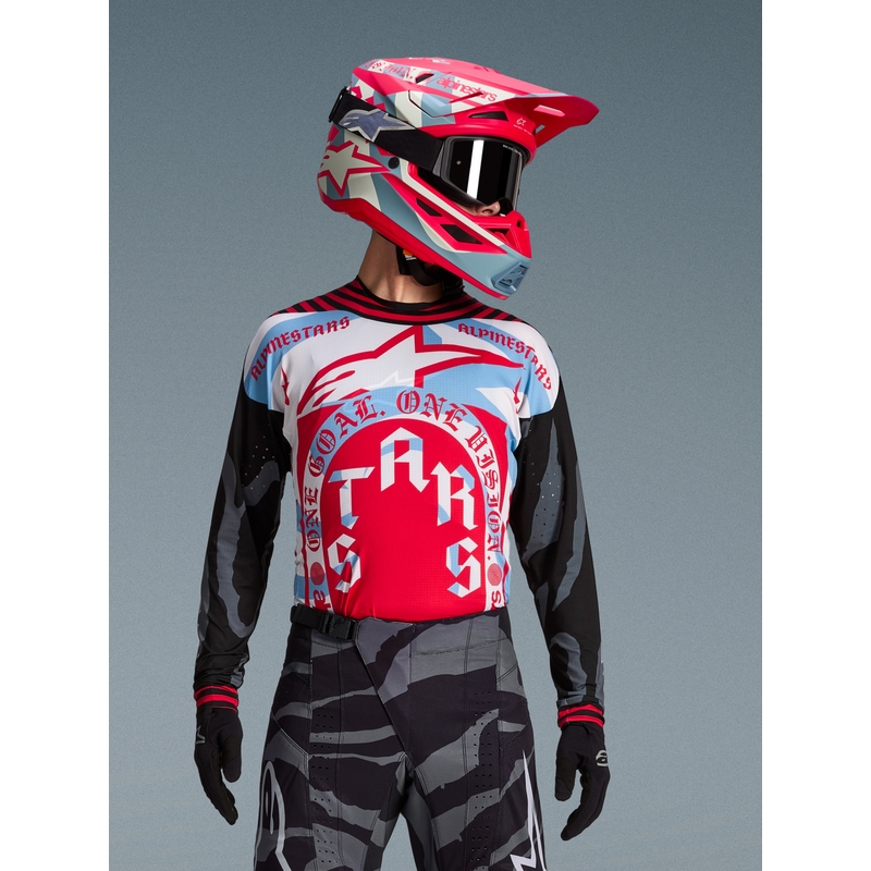 Alpinestars Techstar ierobežotā izdevuma Beast Coast motokrosa krekls pelēks-melns-oranžs