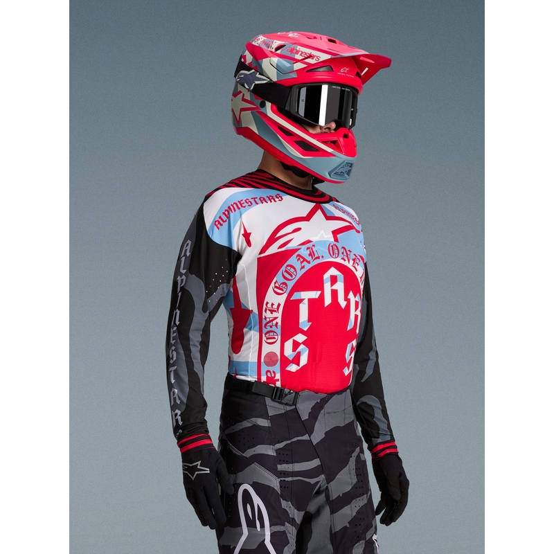 Alpinestars Techstar ierobežotā izdevuma Beast Coast motokrosa krekls pelēks-melns-oranžs