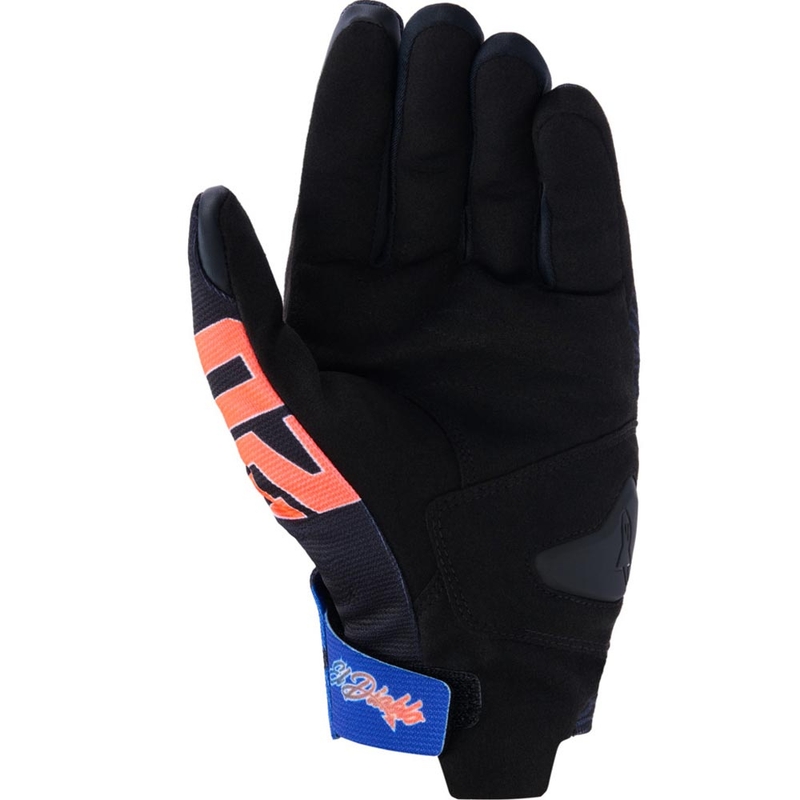 Alpinestars Reef V2 FQ20 motocikla cimdu kolekcija, melni-fluorēti sarkani-zili-zaļi