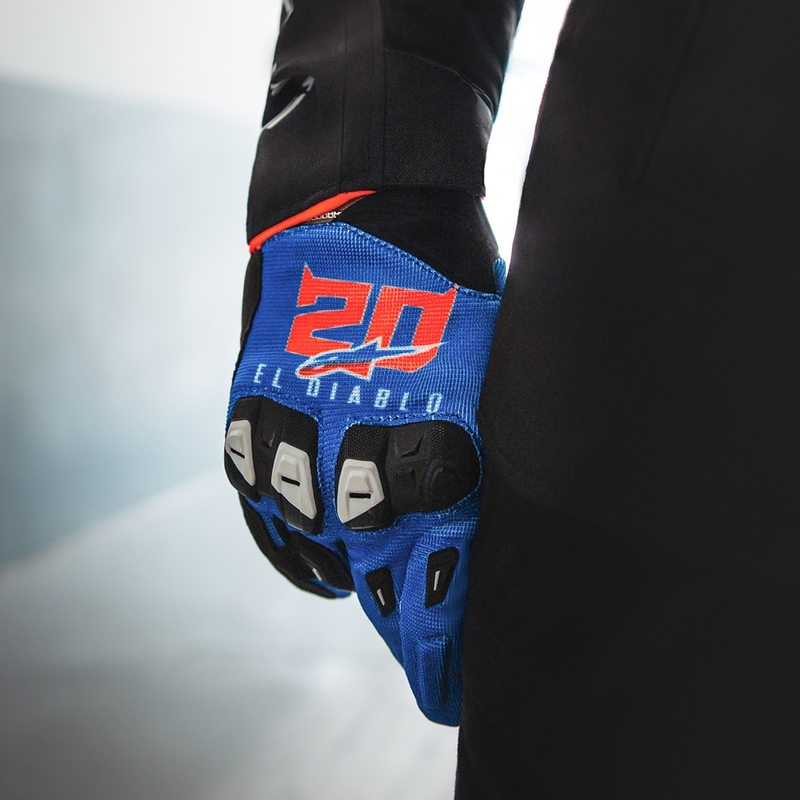 Alpinestars SP X 1 FQ20 motocikla cimdu kolekcija, zili-melni-fluorēti sarkani