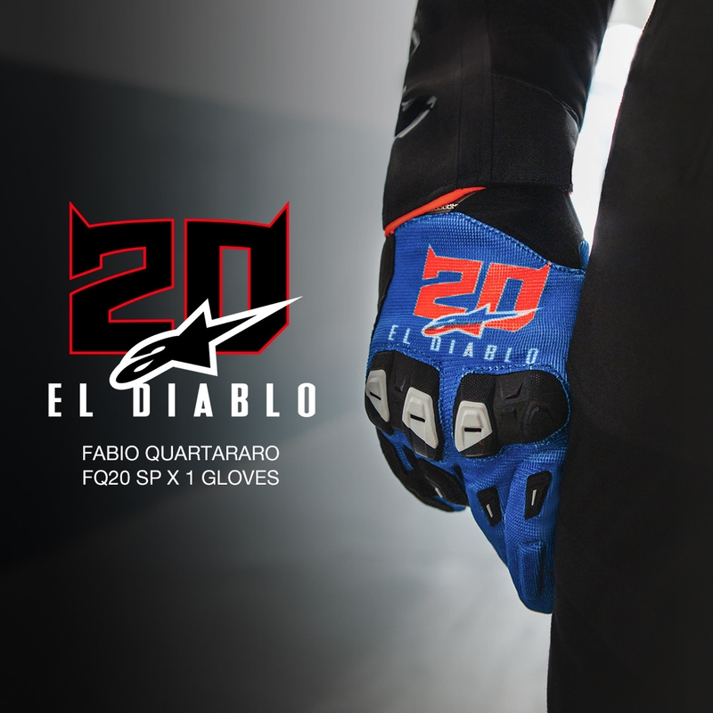 Alpinestars SP X 1 FQ20 motocikla cimdu kolekcija, zili-melni-fluorēti sarkani