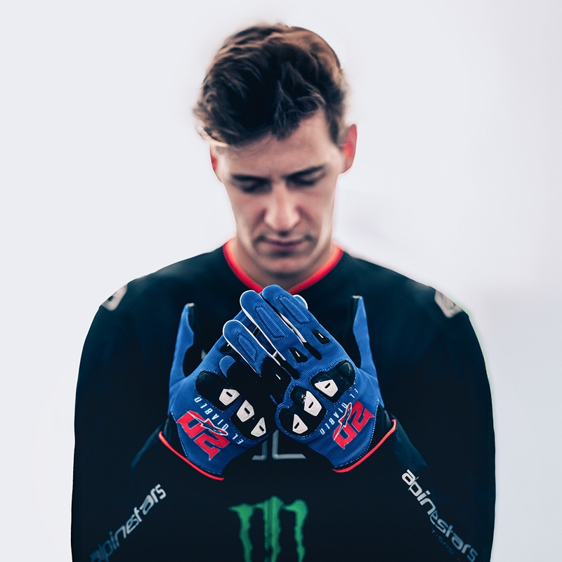 Alpinestars SP X 1 FQ20 motocikla cimdu kolekcija, zili-melni-fluorēti sarkani
