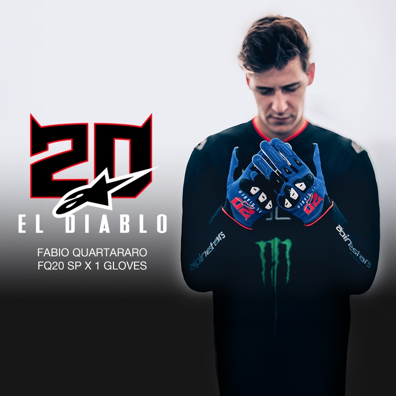 Alpinestars SP X 1 FQ20 motocikla cimdu kolekcija, zili-melni-fluorēti sarkani