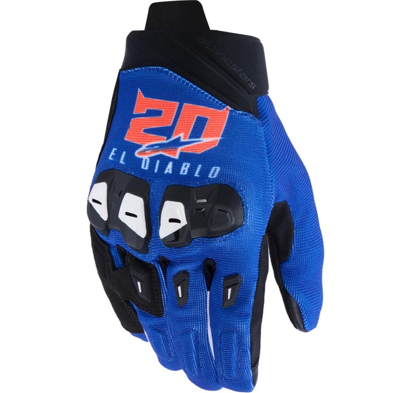 Alpinestars SP X 1 FQ20 motocikla cimdu kolekcija, zili-melni-fluorēti sarkani