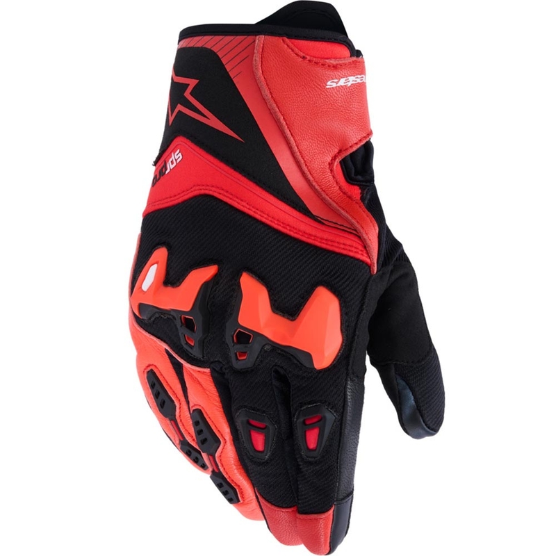 Alpinestars SP-R PRO motocikla cimdi sarkani-fluorēti sarkani-melni
