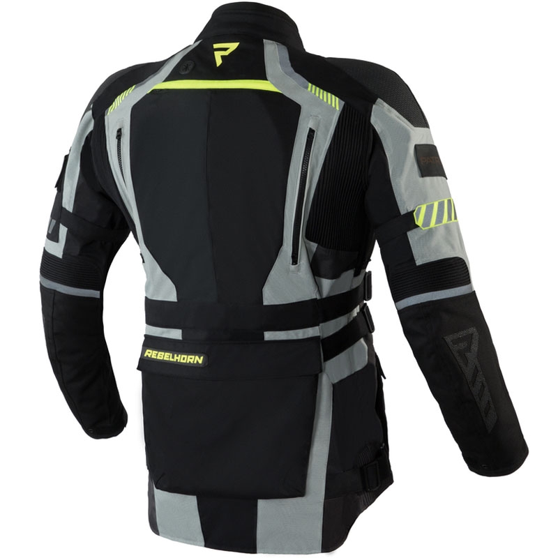 Motocikla jaka Rebelhorn Patrol pelēk-melnā-fluo dzeltena