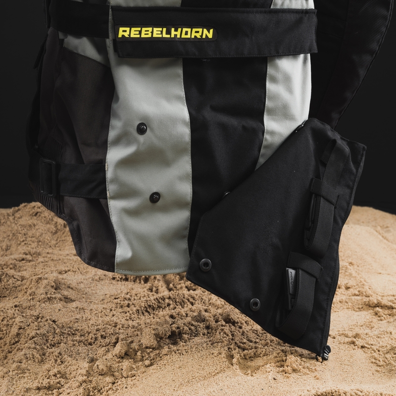 Motocikla jaka Rebelhorn Patrol pelēk-melnā-fluo dzeltena