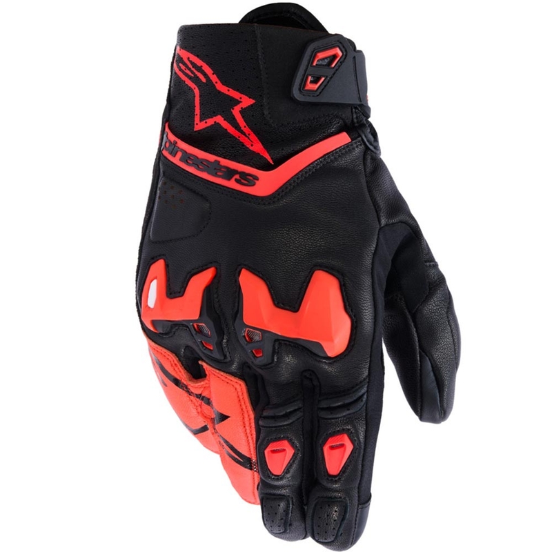 Alpinestars SP-R TECH motocikla cimdi melni-fluorescējoši sarkani
