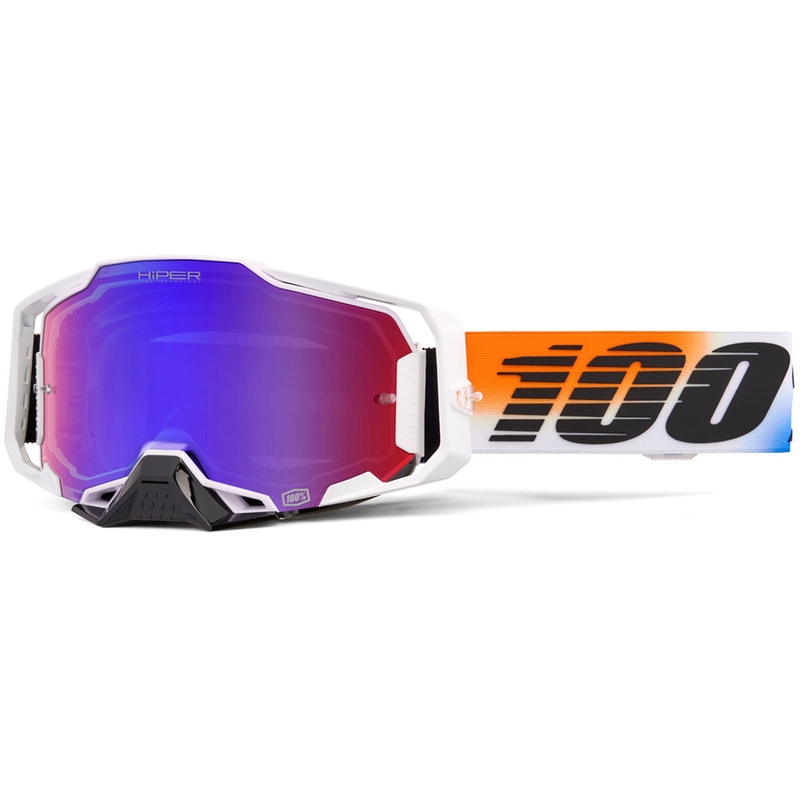 Motokrosa brilles 100% ARMEGA HIPER UNITED ar sarkanzilu HIPER lēcu