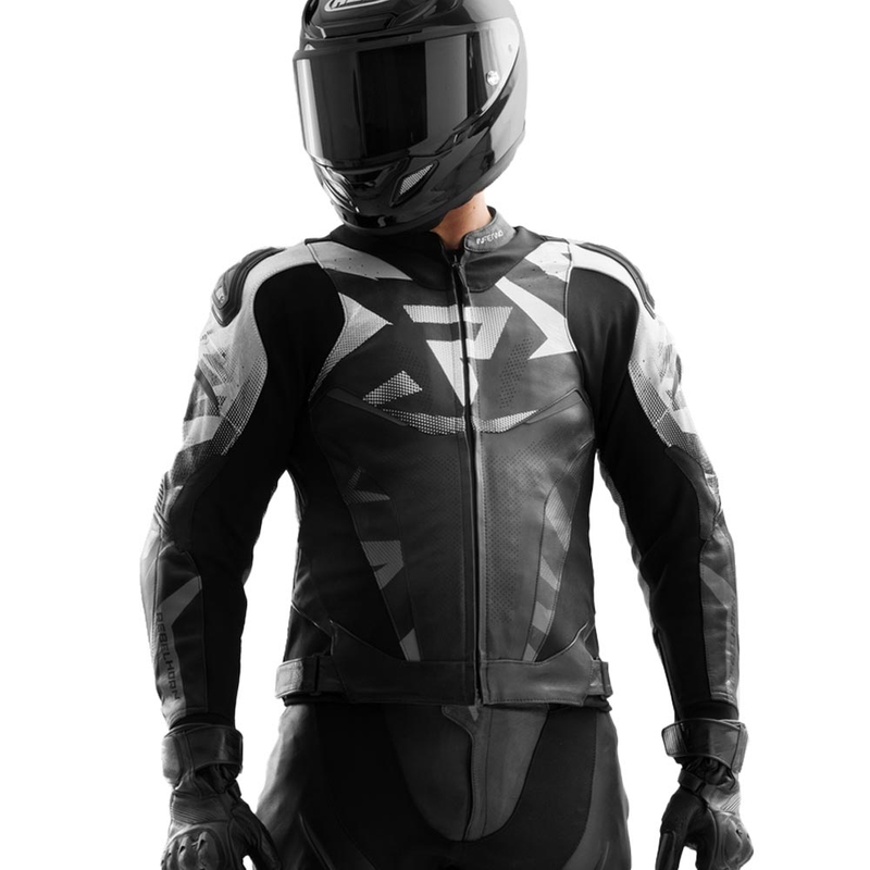 Rebelhorn Inferno ādas motocikla jaka melni balta
