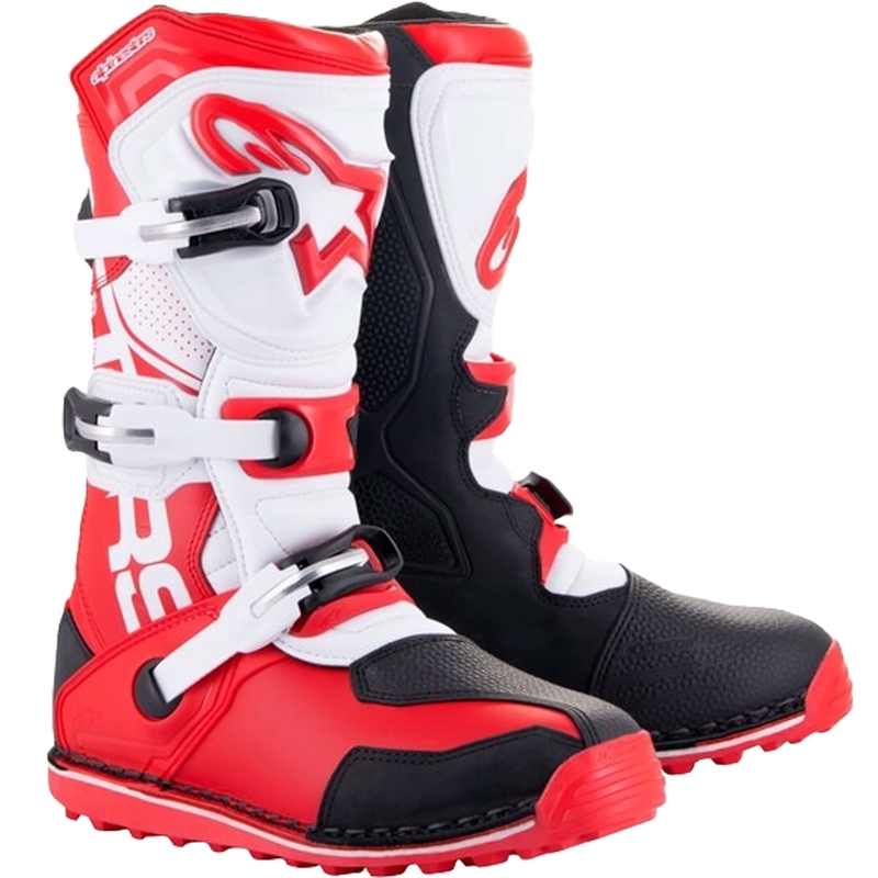 Alpinestars Tech Trial motocikla zābaki balti-arkani-melni